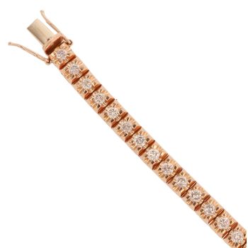 18ct Rose Gold 4.00ct Brilliant Cut Diamond Bracelet 7.5"
