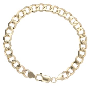 9ct Yellow Gold Curb Bracelet 8"