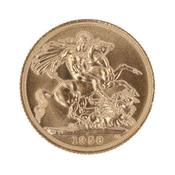 1958 Elizabeth II First Portrait UK Full Sovereign Coin