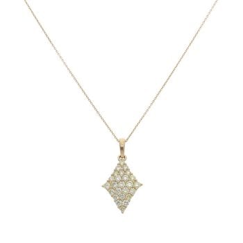 9ct Yellow Gold 1.15ct Tinted Diamond Cluster Pendant and Chain 18"