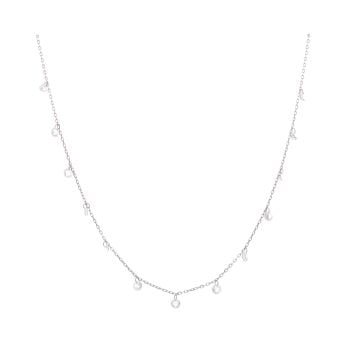 Sterling Silver Cubic Zirconia Drop Pendant and Chain 16" by Icesia