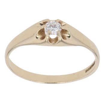 9ct Yellow Gold Cubic Zirconia Single Stone Ring