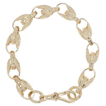9ct Yellow Gold Tulip Bracelet 7"