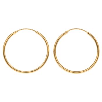 22ct Yellow Gold Plain Hoop Earrings