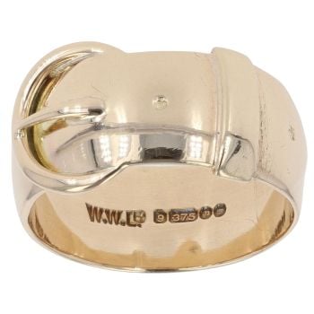 9ct Yellow Gold Plain Buckle Ring
