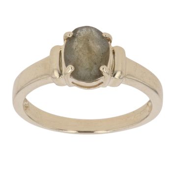 9ct Yellow Gold Labradorite Single Stone Ring