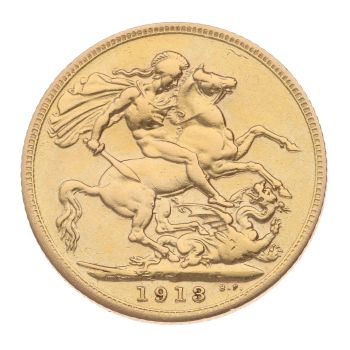 1913 George V Full Sovereign Coin
