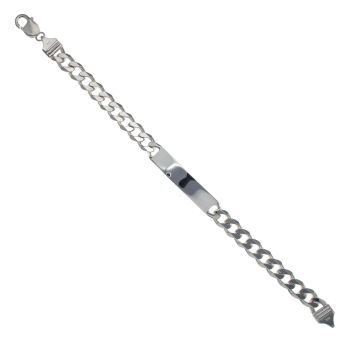 Silver Curb ID Bracelet 9" By Icesia