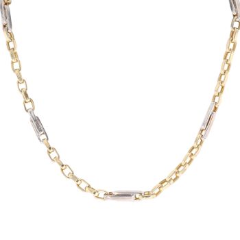 14ct Yellow And White Gold Children's Belcher Chain 16"