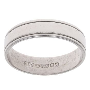 9ct White Gold Milligrain 4.9mm Wedding Band