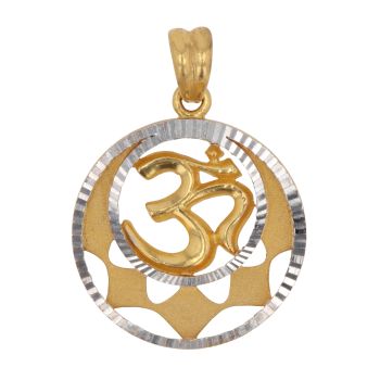 22ct Yellow and White Gold Om Fancy Pendant