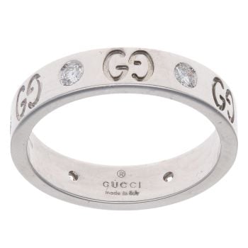 Gucci 18ct White Gold 0.25ct Brilliant Cut Diamond Ring