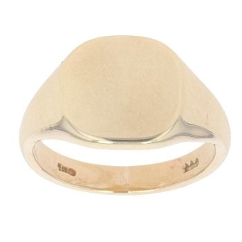 9ct Yellow Gold Plain Square Signet Ring