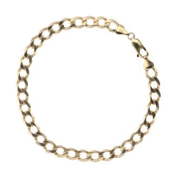9ct Yellow Gold Curb Bracelet 9"