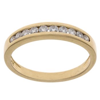 18ct Yellow Gold 0.33ct Brilliant Cut Diamond Half Eternity Ring