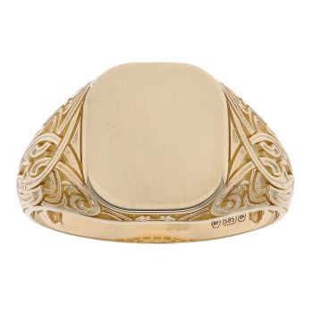14ct Yellow Gold Square Polished Signet Ring