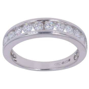 9ct White Gold 0.75ct Brilliant Cut Diamond Half Eternity Ring