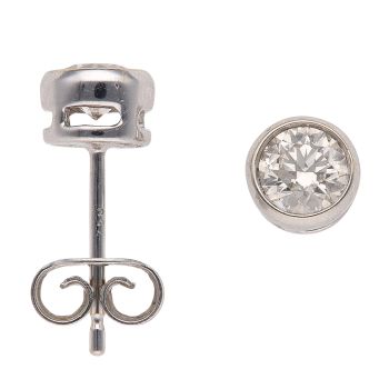 18ct White Gold 0.78ct Brilliant Cut Diamond Stud Earrings