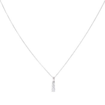 18ct White Gold 0.25ct Brilliant Cut Diamond Trilogy Pendant And Chain 18"