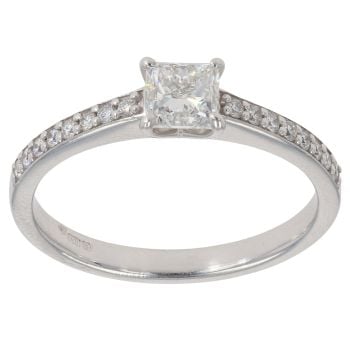 18ct White Gold 0.60ct Princess Cut Diamond Solitaire Ring