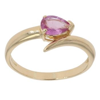 18ct Yellow Gold Pink Sapphire Single Stone Ring