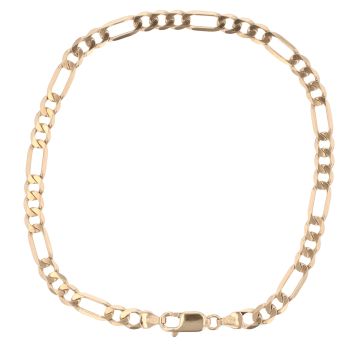 9ct Yellow Gold Figaro Bracelet 10"