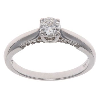 18ct White Gold 0.50ct Brilliant Cut Diamond Solitaire Forever Ring