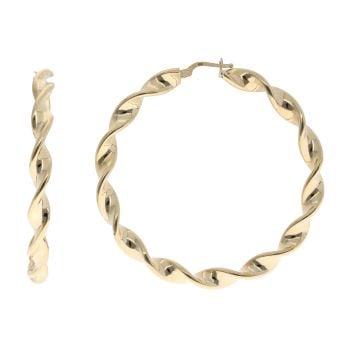 14ct Yellow Gold Twist Hoop Earrings