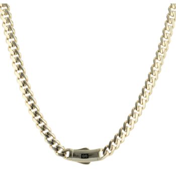 14ct Yellow Gold Monaco Classic Plain Lock Chain 18"