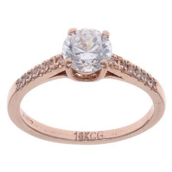 9ct Rose Gold Cubic Zirconia Solitaire Ring