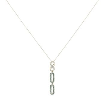 9ct Yellow Gold 0.05ct Diamond and Alexandrite Pendant and Chain 18"
