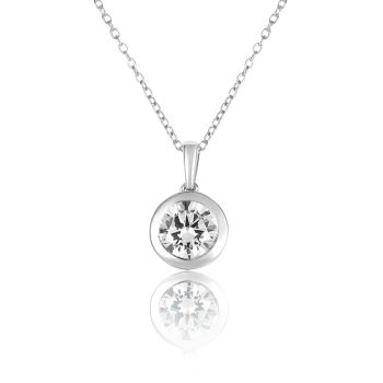 9ct White Gold 2.00ct Oval Lab Grown Diamond Pendant