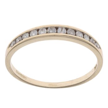 9ct Yellow Gold 0.25ct Brilliant Cut Diamond Half Eternity Ring