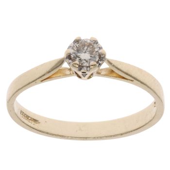 9ct Yellow Gold 0.15ct Brilliant Cut Diamond Solitaire Ring
