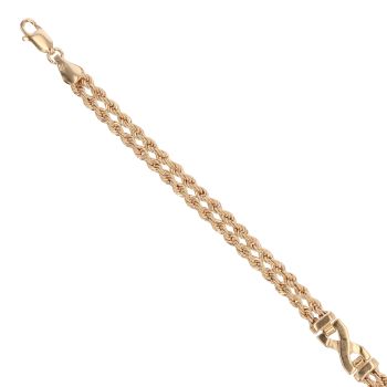 9ct Yellow Gold Rope Bracelet 7.5"