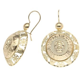 14ct Yellow Gold Lion Drop Earrings