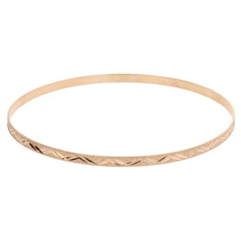 9ct Yellow Gold Pattered Lines Bangle