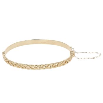 9ct Yellow Gold Hinged Celtic Knot Bangle
