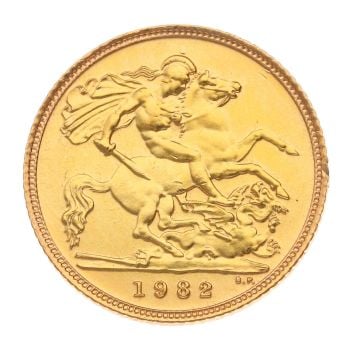 1982 Elizabeth II Half Sovereign Coin