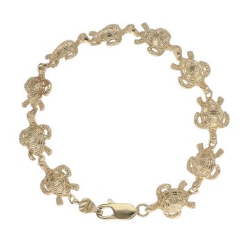 14ct Yellow Gold Turtle Bracelet 7"
