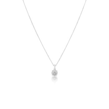 Silver Platinum Plated 0.25ct Lab Grown Diamond Pendant Necklace