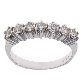 18ct White Gold 0.75ct Brilliant Cut Diamond Half Eternity Ring