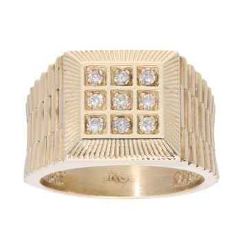 9ct Yellow Gold 0.10ct Diamond Signet Ring