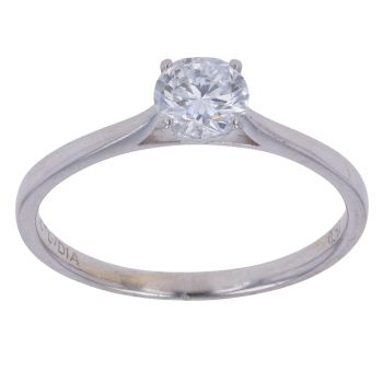 9ct White Gold 0.50ct Brilliant Cut Lab Grown Diamond Solitaire Ring
