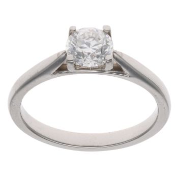 Platinum 0.71ct Brilliant Cut Diamond Solitaire Ring
