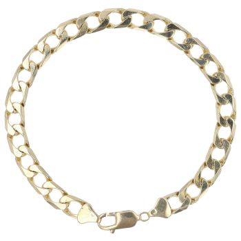 9ct Yellow Gold Curb Bracelet 9"