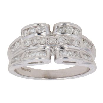 9ct White Gold 0.60ct Brilliant Cut Diamond Fancy Ring