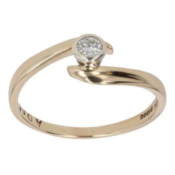9ct Yellow Gold 0.10ct Brilliant Cut Diamond Solitaire Ring