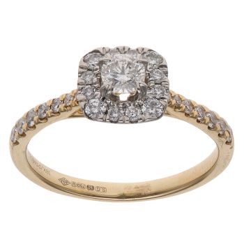 18ct Yellow Gold 0.50ct Brilliant Cut Diamond Cluster Ring