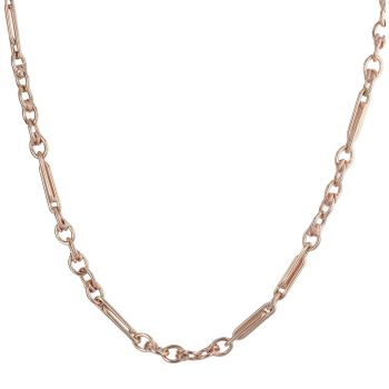 9ct Rose Gold Knots and Bars Fancy Chain 18"